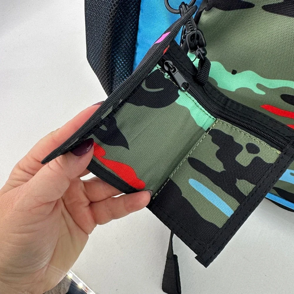 Cookies Smell Proof Backpack Blue‎ Camo Laptop pocket NWT w/ Matching Wallet